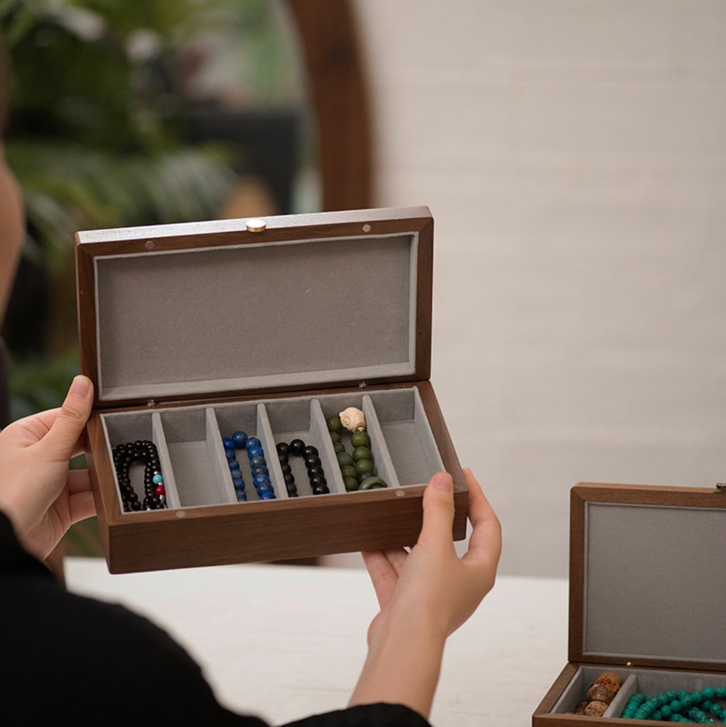 elegant walnut jewelry keepsake box