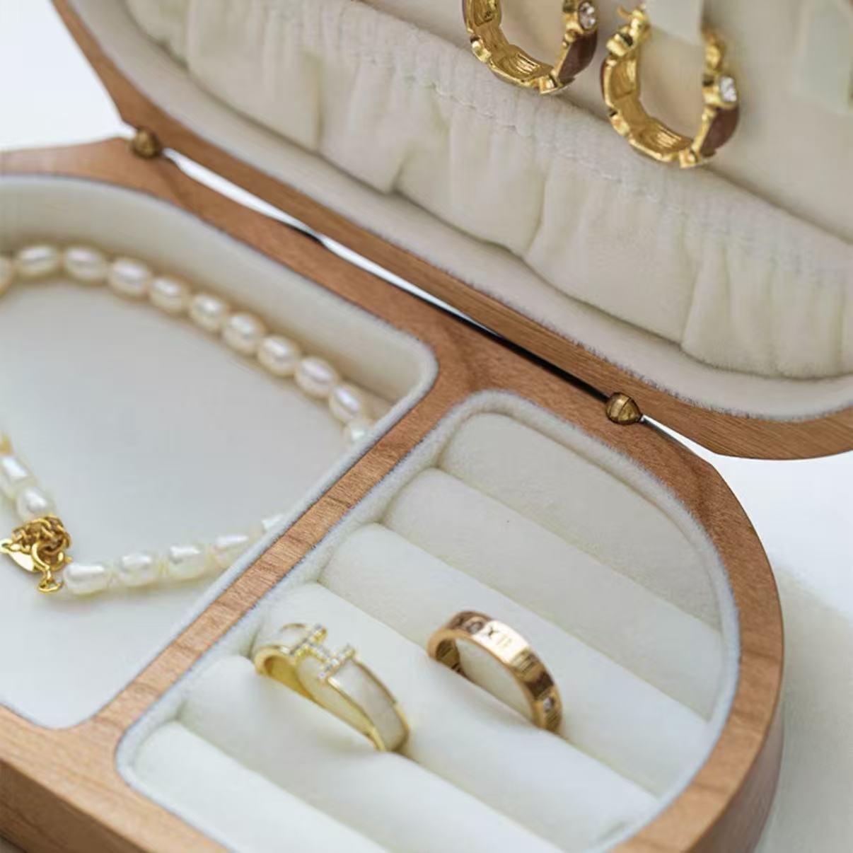 Rebecca Solid Wood Jewelry Box