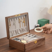 Maxine Two-Tier Walnut Jewelry Box