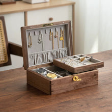 Maxine Two-Tier Walnut Jewelry Box