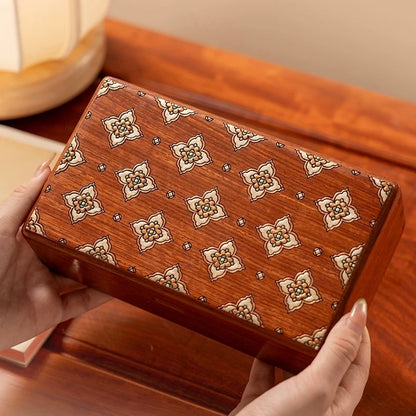 Luvie Retro Walnut & Rosewood Jewelry Box