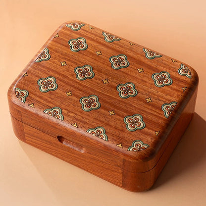 Luvie Retro Walnut & Rosewood Jewelry Box