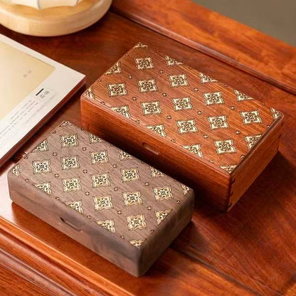 Luvie Retro Walnut & Rosewood Jewelry Box