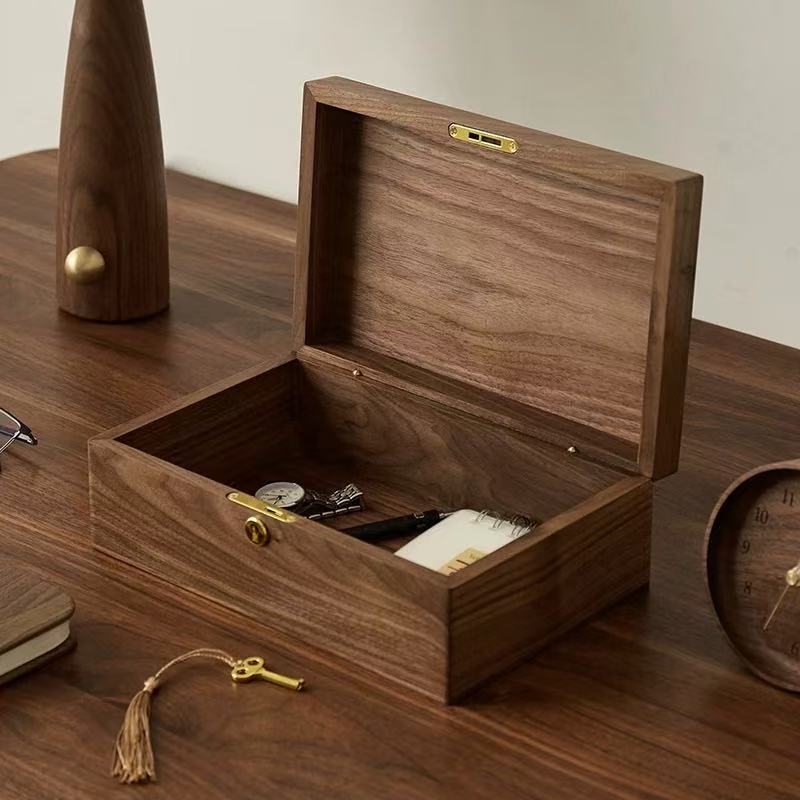 Lillian Solid Walnut Jewelry Box