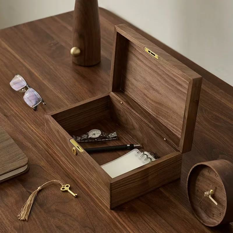 Lillian Solid Walnut Jewelry Box