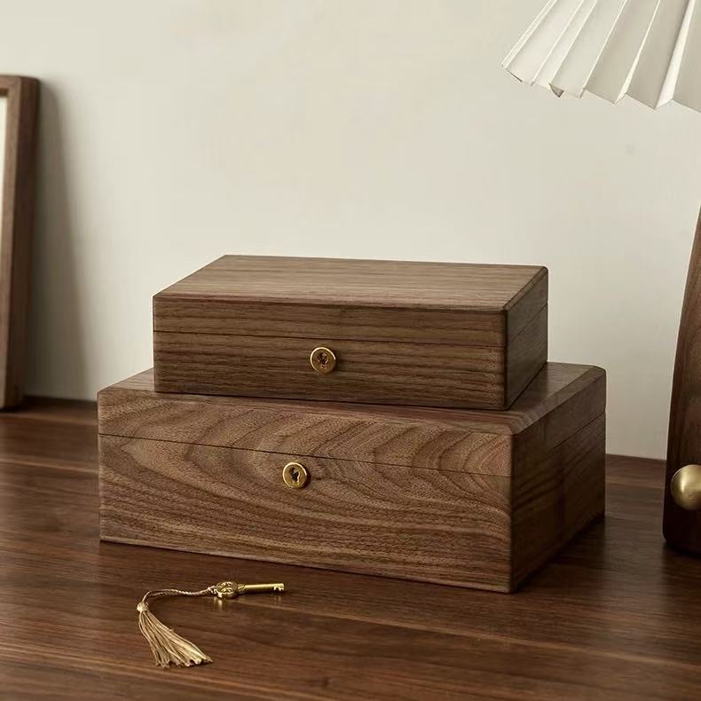 Lillian Solid Walnut Jewelry Box