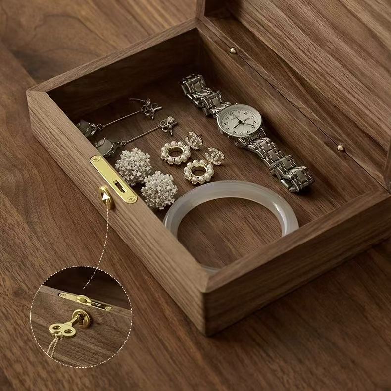Lillian Solid Walnut Jewelry Box