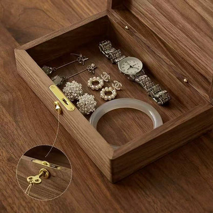 Lillian Solid Walnut Jewelry Box