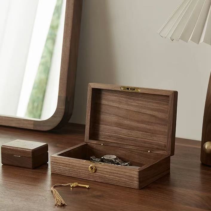 Lillian Solid Walnut Jewelry Box