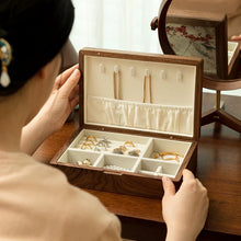 Louise Embroidered Walnut Jewelry Box