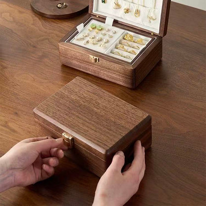 Flora Two-Layer Walnut Jewelry Box