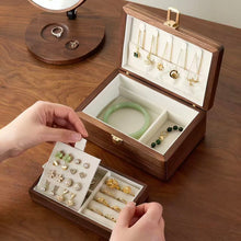 Flora Two-Layer Walnut Jewelry Box