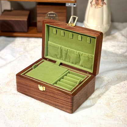 Flora Two-Layer Walnut Jewelry Box