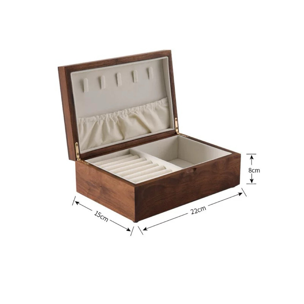 Theresa Dual-Layer Walnut Jewelry Box