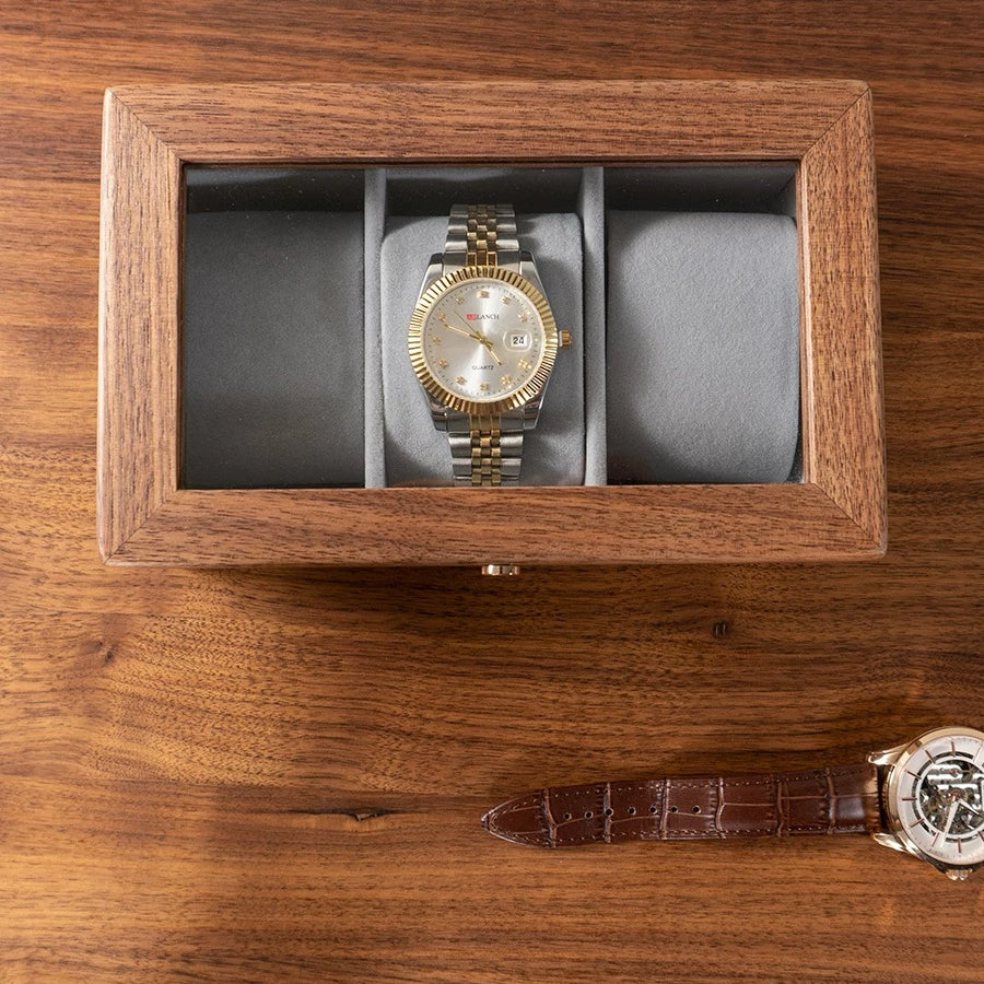 luxury watch organizer walnut