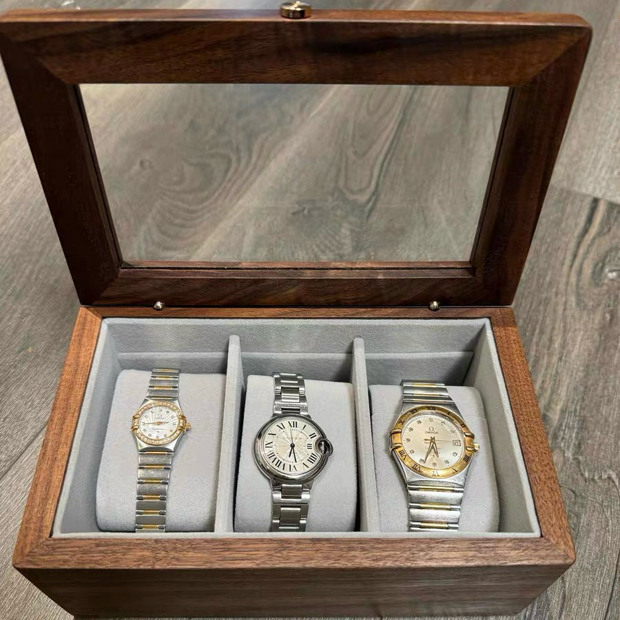 minimalist walnut watch box