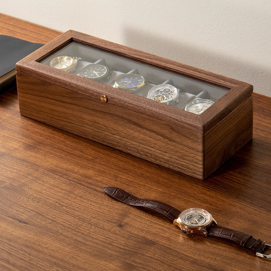 solid walnut watch case