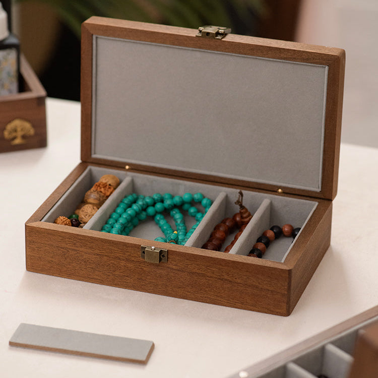solid walnut wood jewelry case